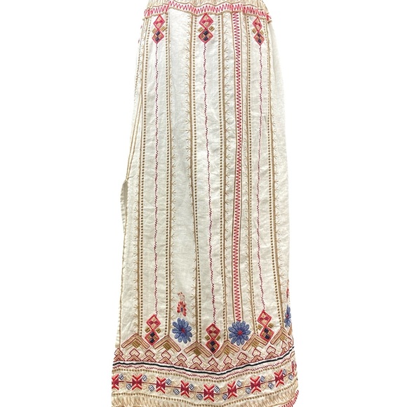 Johnny Was Los Angeles Frederique Embroidered Linen Boho Maxi Skirt XS Festival - Picture 7 of 11